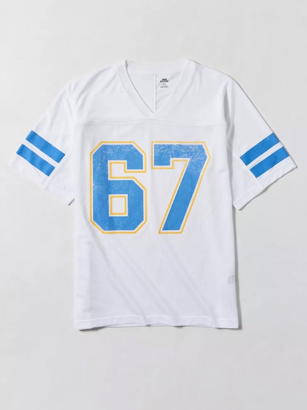 Urban Outfitters Football Practice Jersey Tee Blue & Gold 67 Size Large NWOT